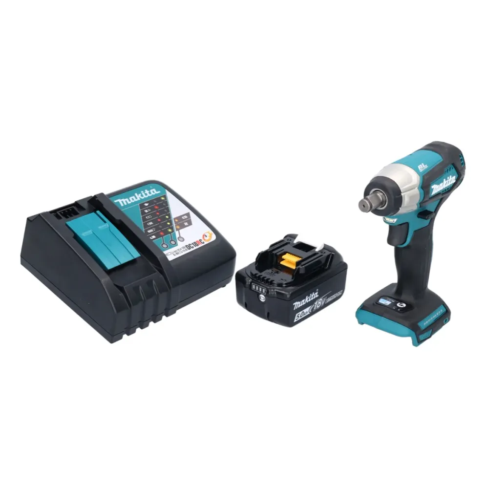 Llave de impacto sin cable Makita DTW 181 RT1 18 V 210 Nm 1/2" sin escobillas + 1x baterí recargable 5,0 Ah + cargador