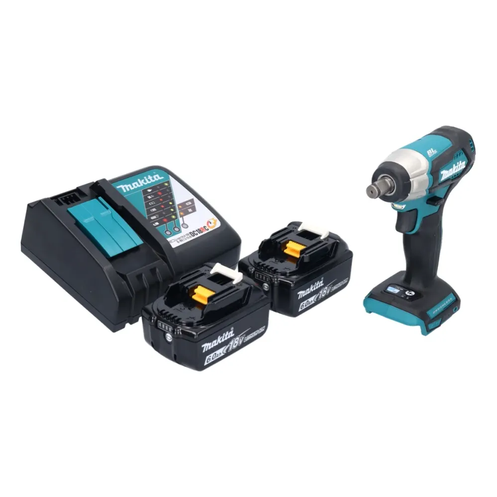 Llave de impacto sin cable Makita DTW 181 RG 18 V 210 Nm 1/2" sin escobillas + 2x baterí recargable 6,0 Ah + cargador