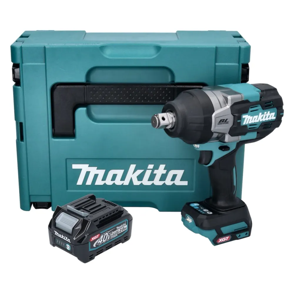 Makita TW 001 GA101 Llave de impacto inalámbrica 40 V máx. 1800 Nm Brushless XGT + 1x baterí 2,0 Ah + Makpac - sin cargador