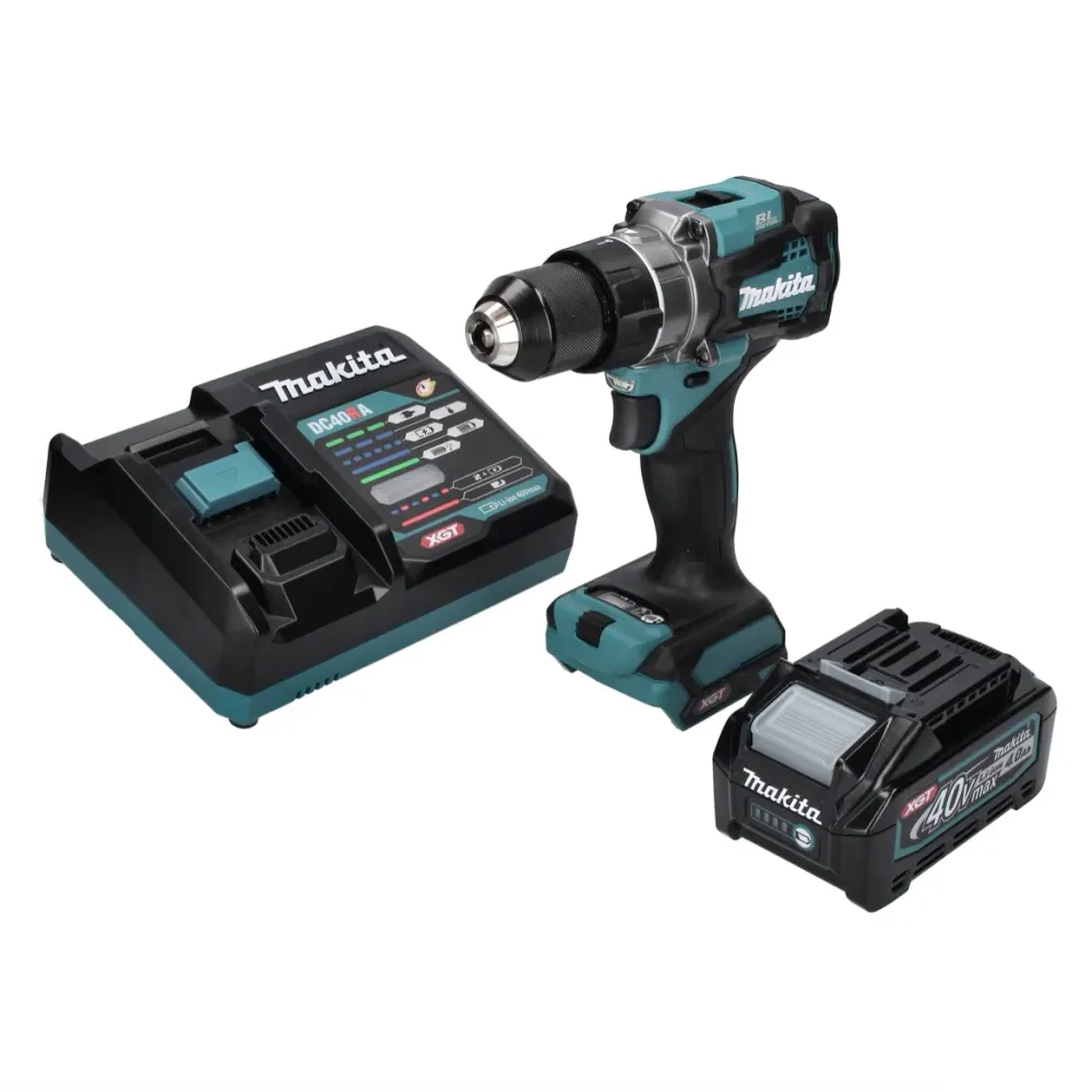 Makita DF 001 GM1 Taladro atornillador baterí 40 V máx. 140 Nm XGT sin escobillas + 1x baterí recargable 4,0 Ah + cargador