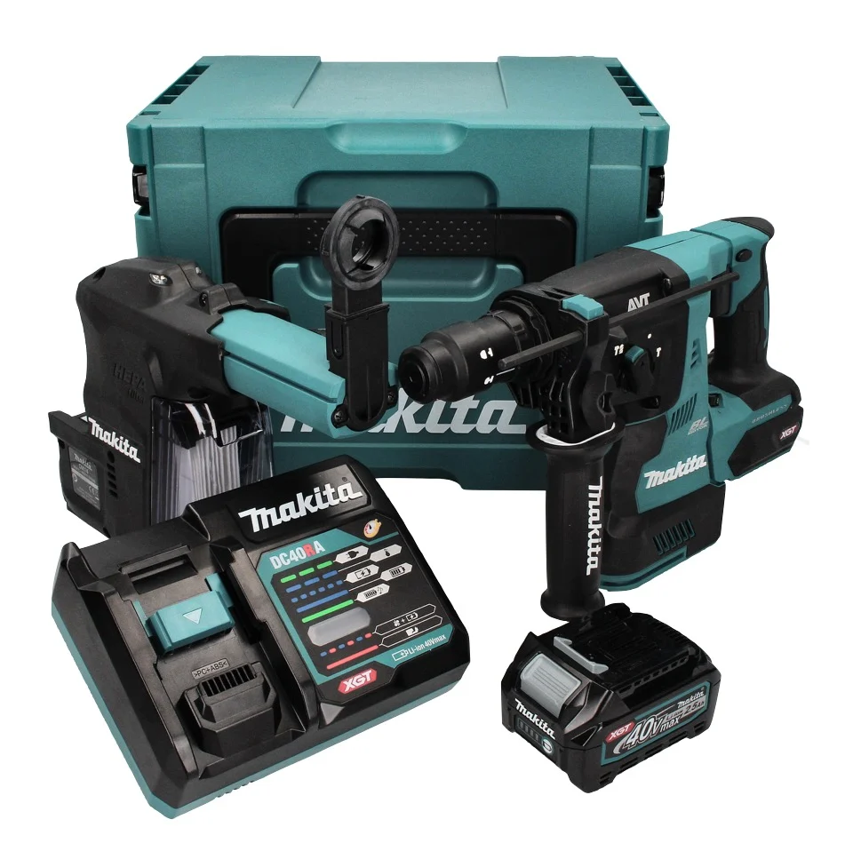 Makita HR 004 GD 101 martillo combinado baterí 40 V máx. 2,8 J SDS plus XGT Brushless + aspiración de polvo DX 14 + 1x bat...