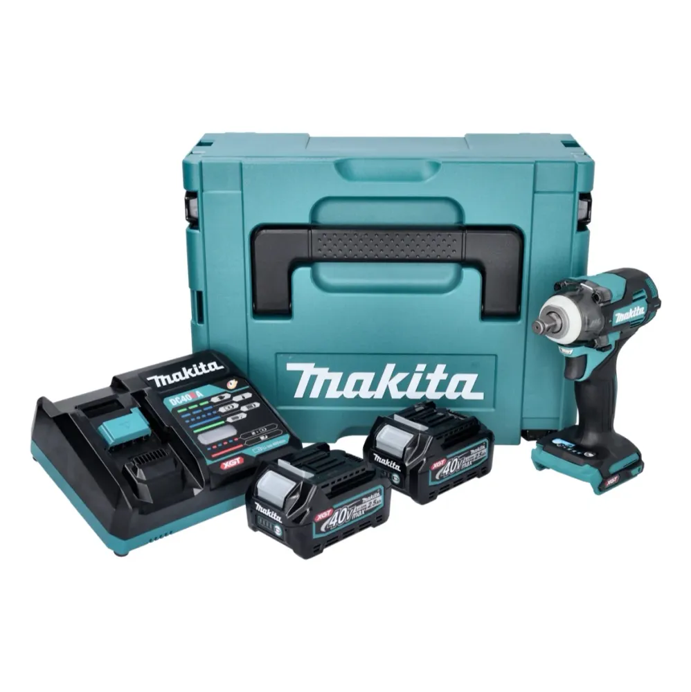 Makita TW 004 GD201 Llave de impacto inalámbrica 40 V máx. 1/2" 350 Nm XGT Brushless + 2x baterí 2,5 Ah + cargador + Makpac