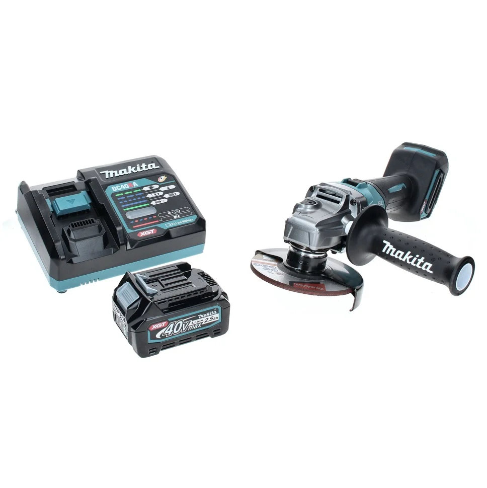 Makita GA 005 GD1 Amoladora angular sin cable 40 V máx. 125 mm XGT sin escobillas + 1x baterí recargable 2,5 Ah + cargador