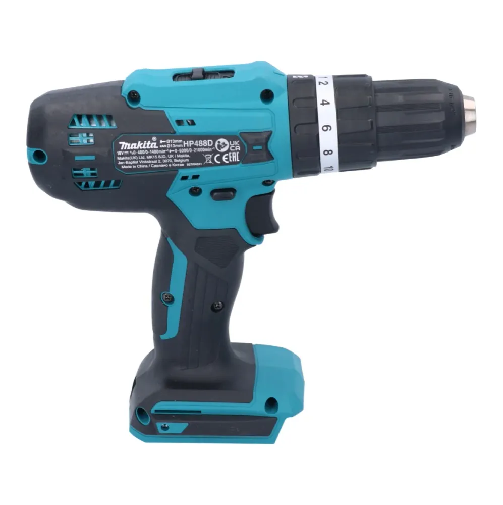 Makita HP 488 DWY1 taladro percutor inalámbrico 18 V 42 Nm serie G + 1x baterí 1,5 Ah + cargador