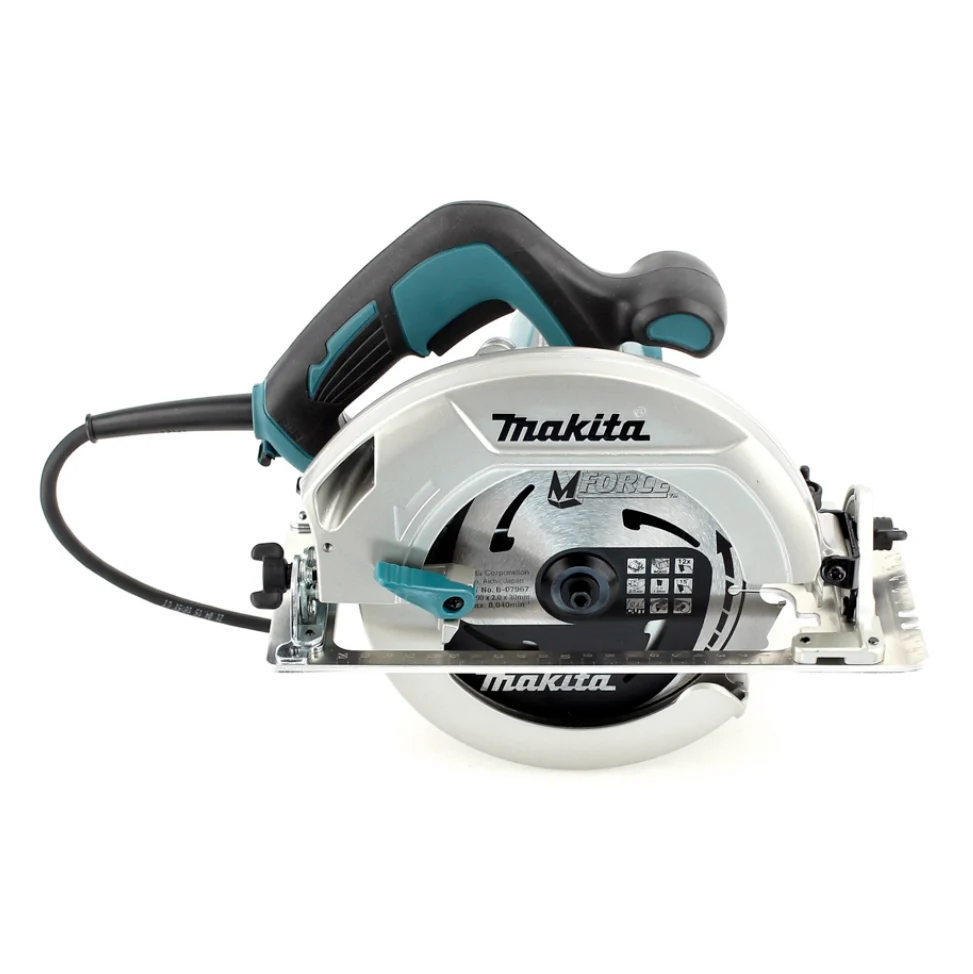Makita HS 7601 J Sierra circular de mano 190 mm 1200 W + hoja de sierra + 2x abrazadera de tornillo + Makpac