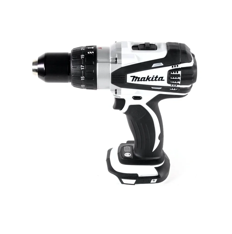 Makita DDF 458 T1J W Taladro atornillador inalámbrico 18 V 91 Nm blanco + 1x baterí 5,0 Ah + Makpac - sin cargador