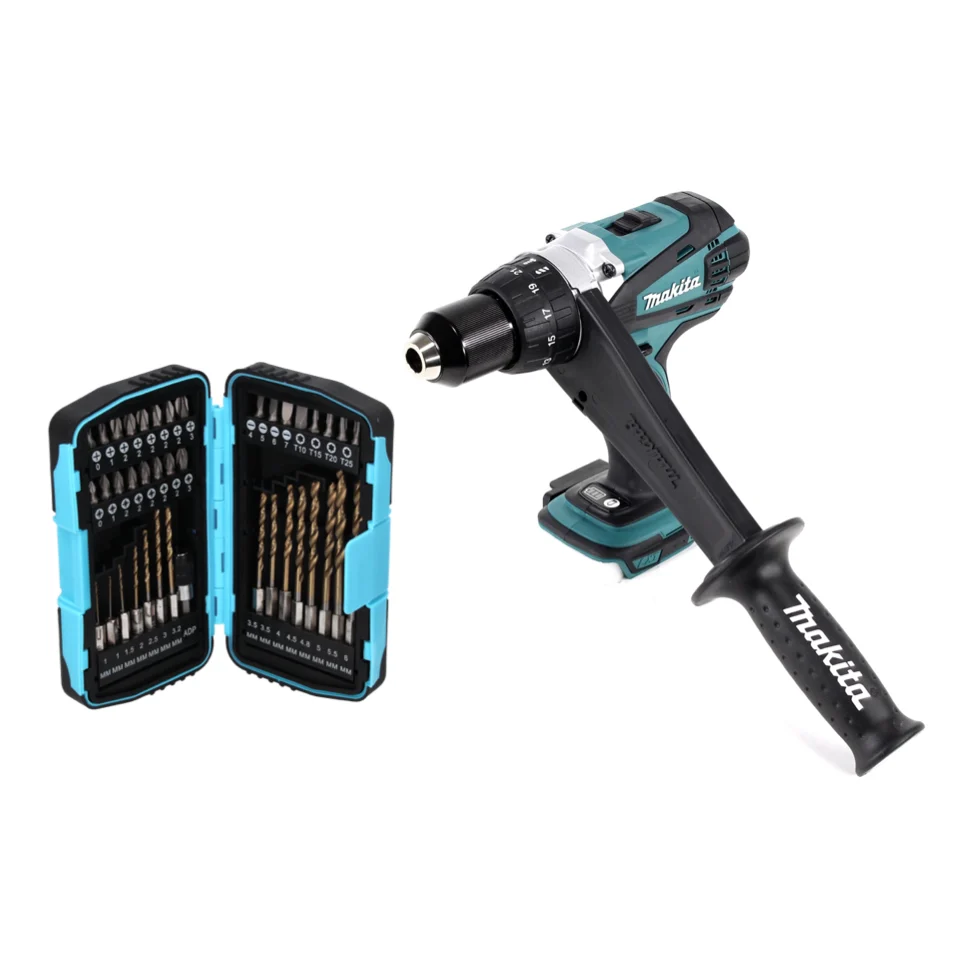 Makita DDF 458 Z taladro atornillador inalámbrico 18 V 91 Nm + juego de brocas de 40 piezas - sin baterí, sin cargador