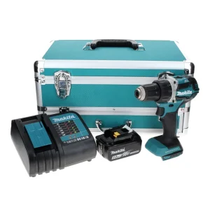Makita DDF 484 ST1TX taladro atornillador inalámbrico 18 V 54 Nm sin escobillas + 1x baterí 5,0 Ah + cargador + juego de b...