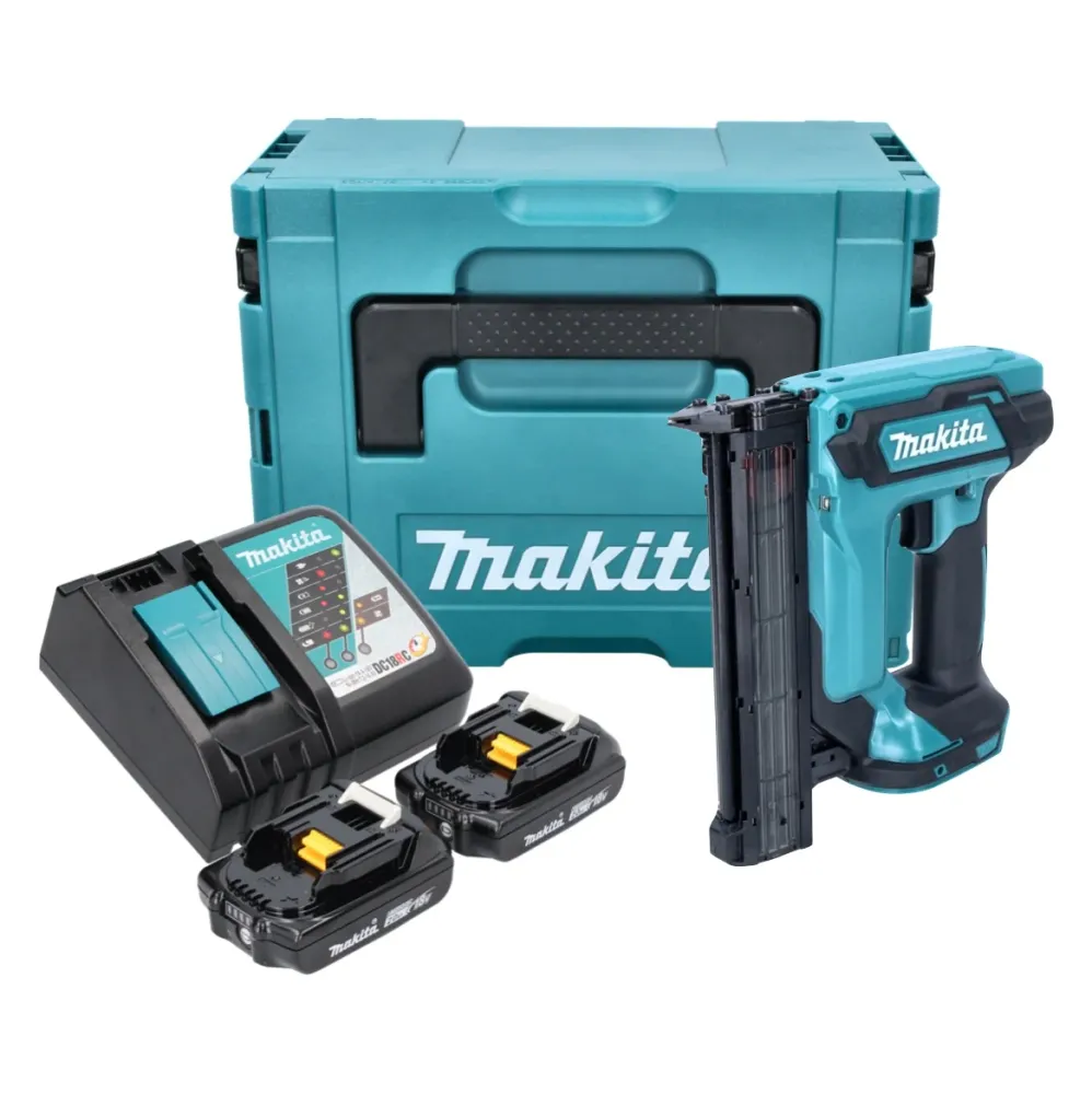 Makita DFN 350 RAJ clavadora vertical sin cable 18 V 15 - 35 mm + 2x baterí recargable 2,0 Ah + cargador + Makpac