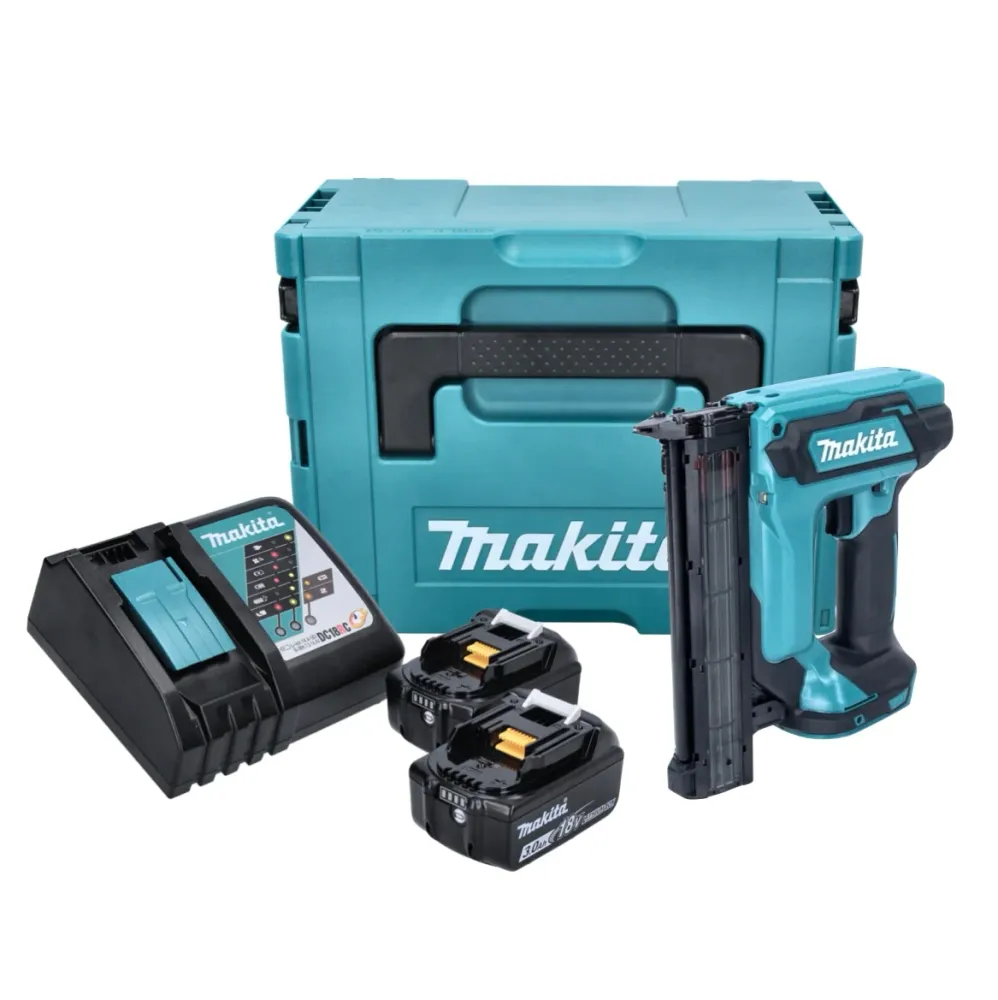 Makita DFN 350 RFJ clavadora vertical sin cable 18 V 15 - 35 mm + 2x baterí recargable 3,0 Ah + cargador + Makpac