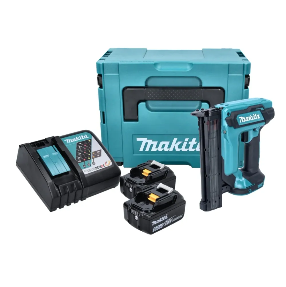 Makita DFN 350 RGJ clavadora vertical sin cable 18 V 15 - 35 mm + 2x baterí recargable 6,0 Ah + cargador + Makpac