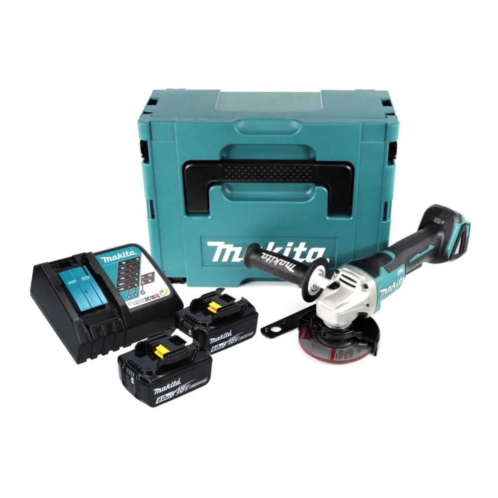 Makita DGA 458 Z Amoladora angular baterí 18V / 115 mm - Sin baterí, sin cargador, sin maletín incluidos
