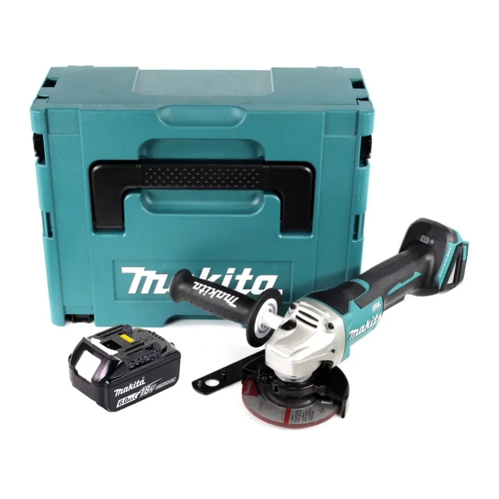 Makita DGA 458 Z Amoladora angular baterí 18V / 115 mm - Sin baterí, sin cargador, sin maletín incluidos