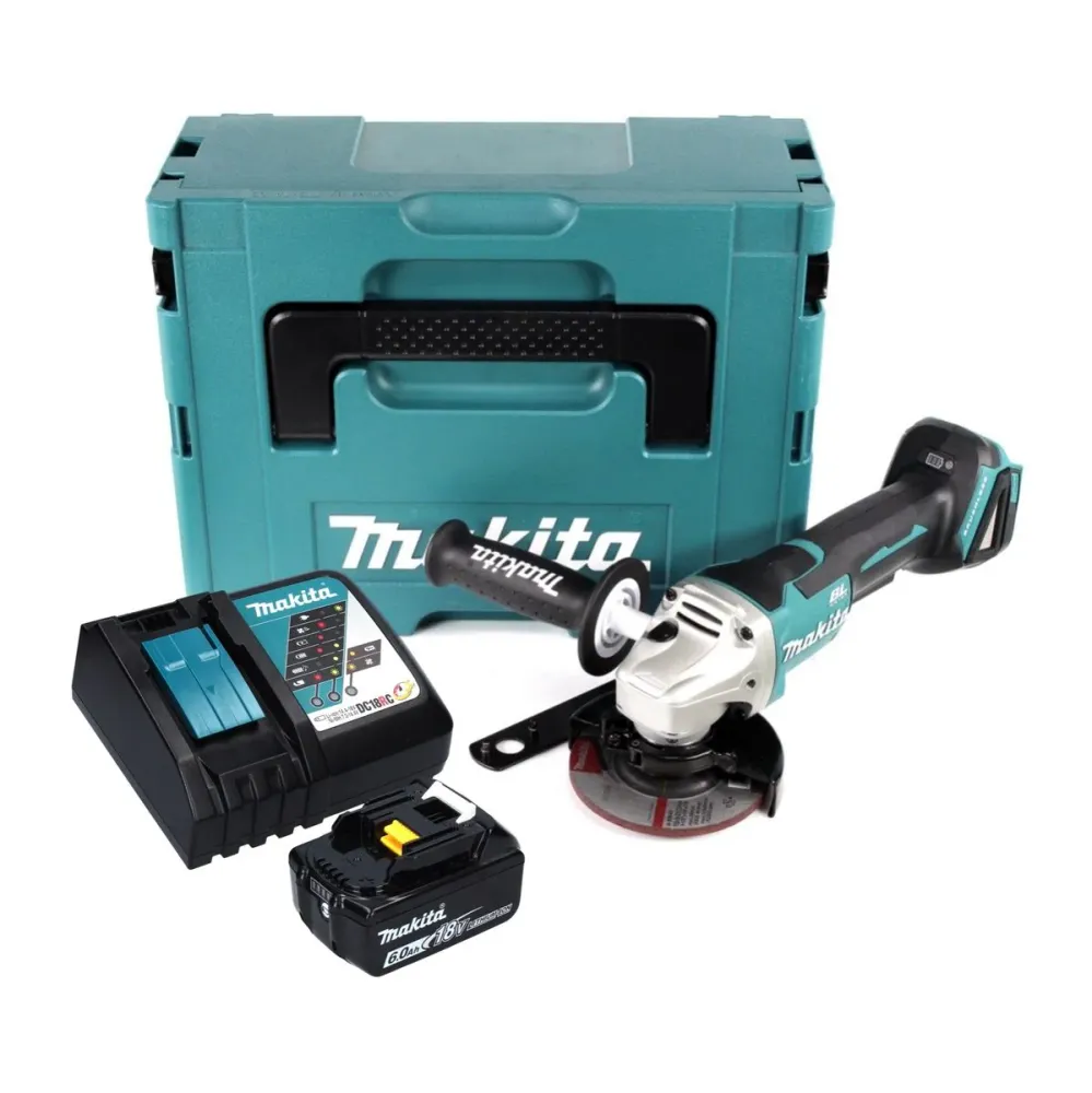 Makita DGA 458 Z Amoladora angular baterí 18V / 115 mm - Sin baterí, sin cargador, sin maletín incluidos