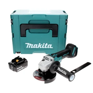 Makita DGA 506 M1J Amoladora angular sin cable 18 V 125 mm sin escobillas + 1x baterí recargable 4,0 Ah + Makpac - sin car...