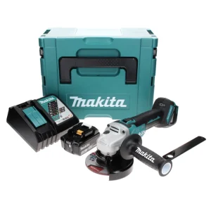 Makita DGA 506 RM1J Amoladora angular sin cable 18 V 125 mm sin escobillas + 1x baterí 4,0 Ah + cargador + Makpac