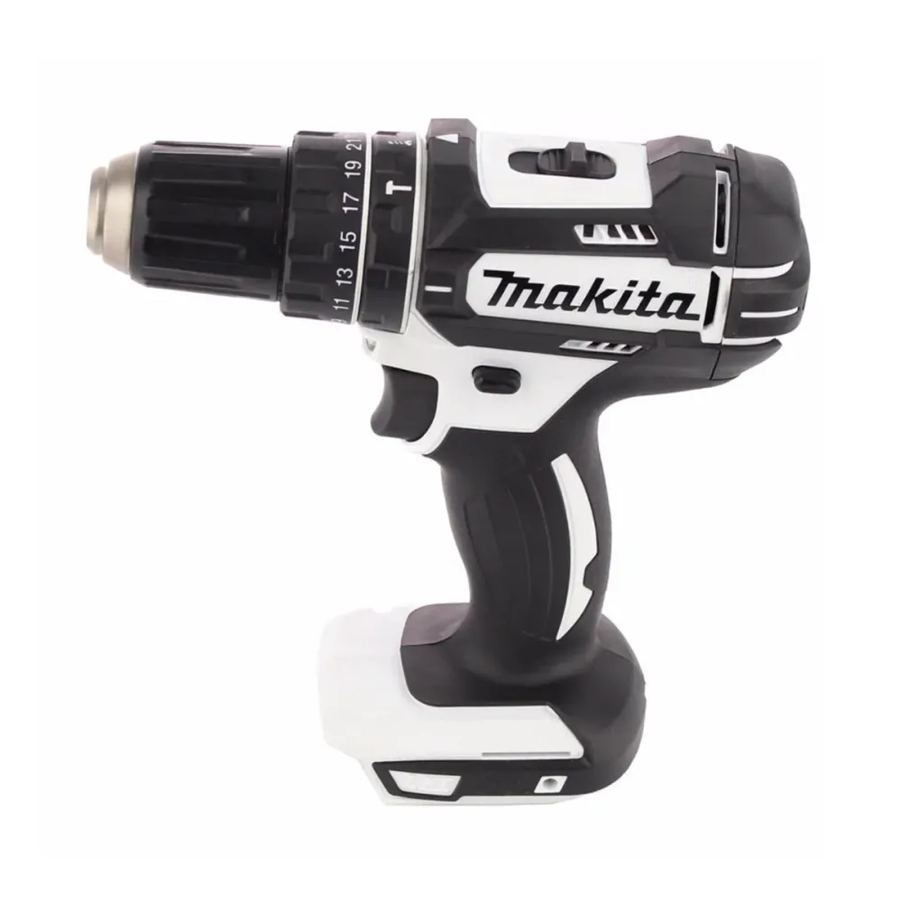 Makita DHP 482 SFK W Taladro percutor inalámbrico 18 V 62 Nm + 1x baterí 3,0 Ah + cargador + juego de brocas de 100 piezas...