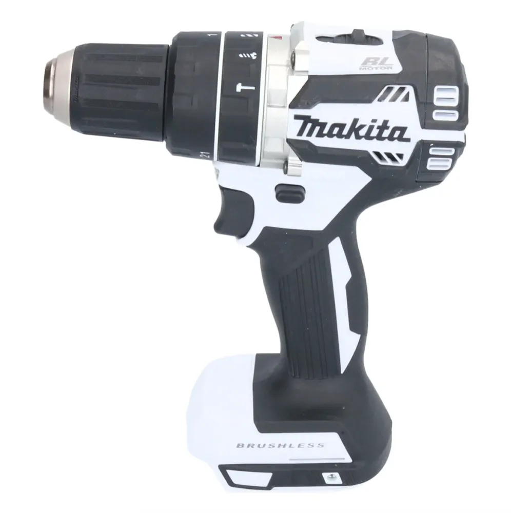 Makita DHP 484 T1X1W taladro percutor inalámbrico 18 V 54 Nm sin escobillas blanco + 1x baterí 5,0 Ah + set de accesorios...
