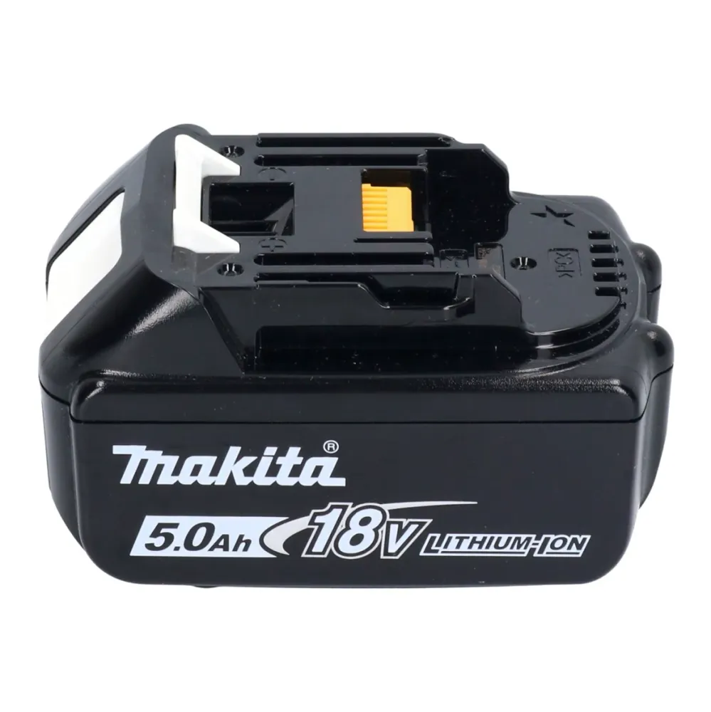 Makita DHP 484 T1X1W taladro percutor inalámbrico 18 V 54 Nm sin escobillas blanco + 1x baterí 5,0 Ah + set de accesorios...