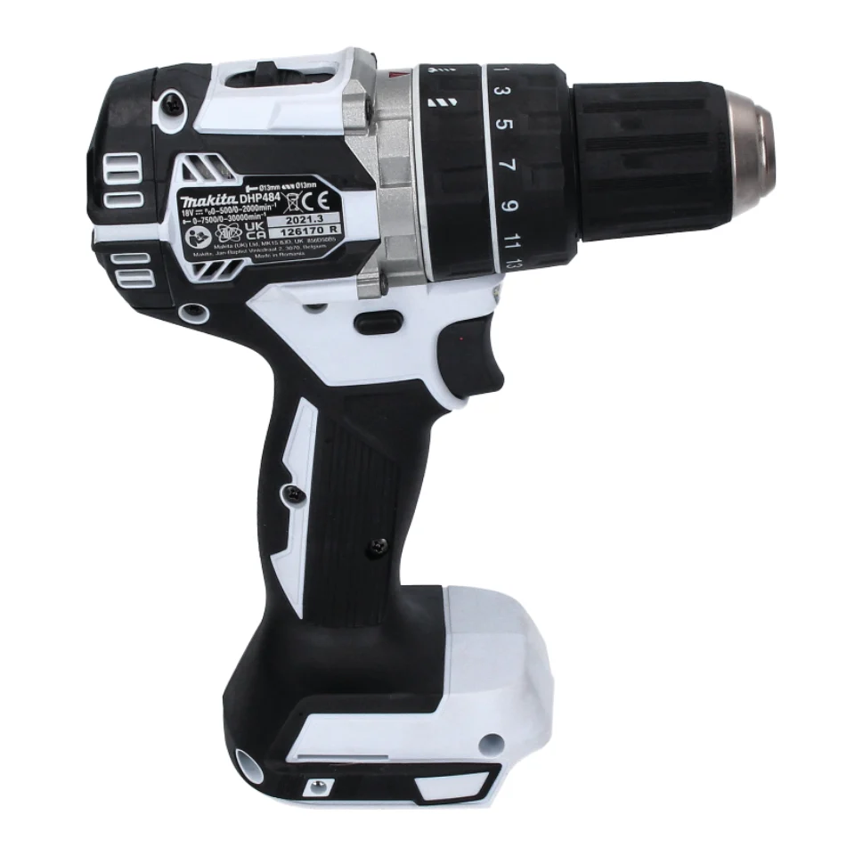 Makita DHP 484 G1 W taladro percutor inalámbrico 18 V 54 Nm sin escobillas blanco + 1x baterí 6,0 Ah - sin cargador