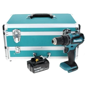 Makita DHP 485 G1TX taladro percutor inalámbrico 18 V 50 Nm sin escobillas + 1x baterí 6,0 Ah + juego de brocas de 70 piez...