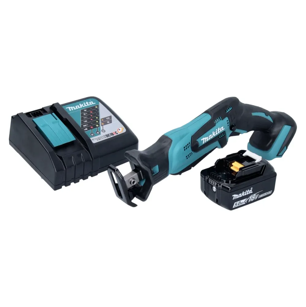 Makita DJR 185 RT1 sierra recíproca sin cable 18 V + 1x baterí 5.0 Ah + cargador