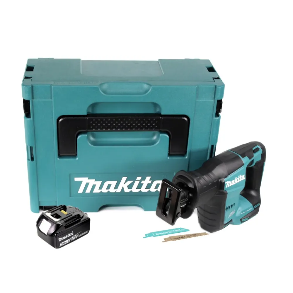 Makita DJR 188 F1J sierra de sable sin escobillas de baterí 18 V en Makpac + 1x baterí Makita 3.0 Ah - sin cargador