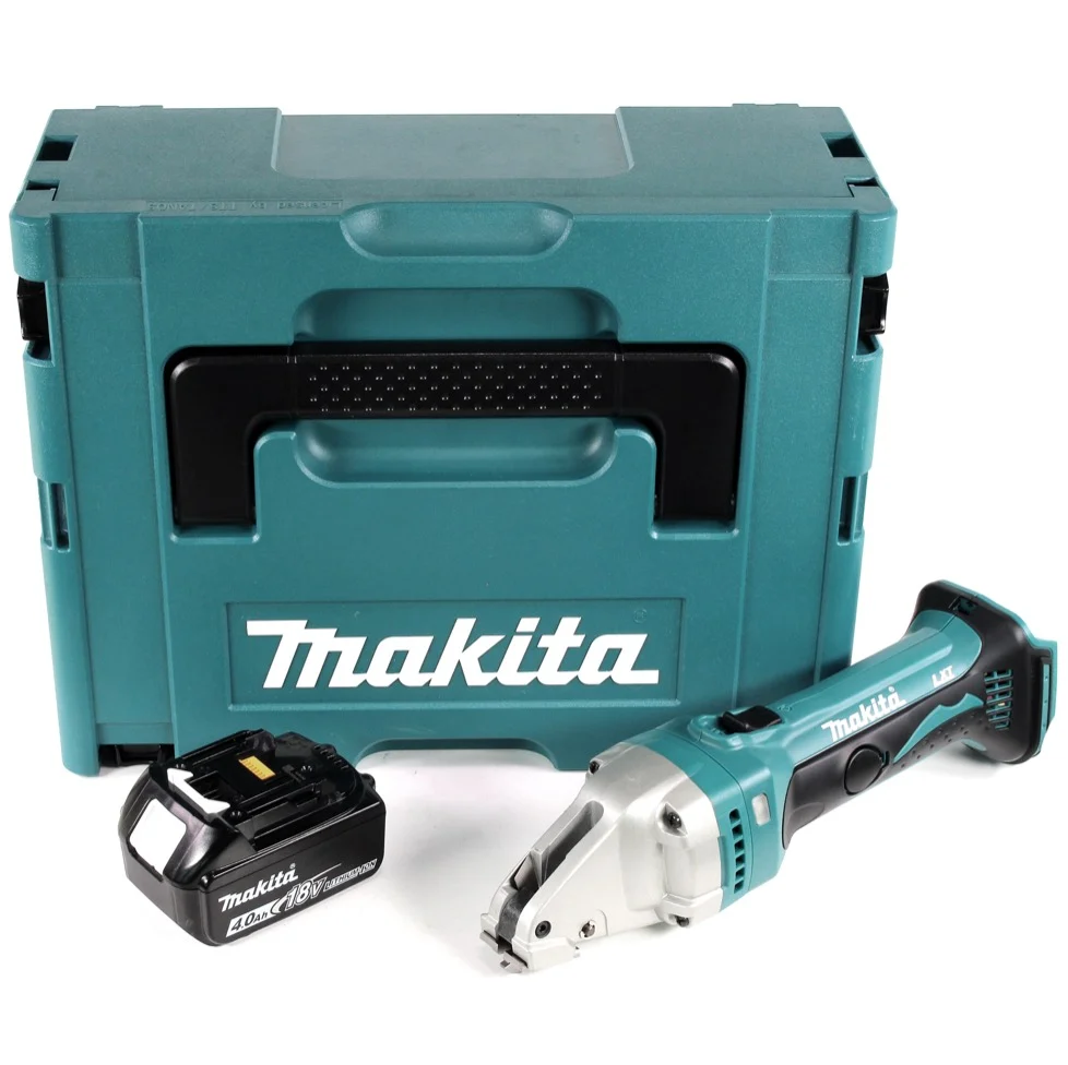 Makita DJS 161 M1J 18 V baterí de iones de litio tijeras de hojalatero en Makpac + 1 x baterí de 4,0 Ah - sin cargador