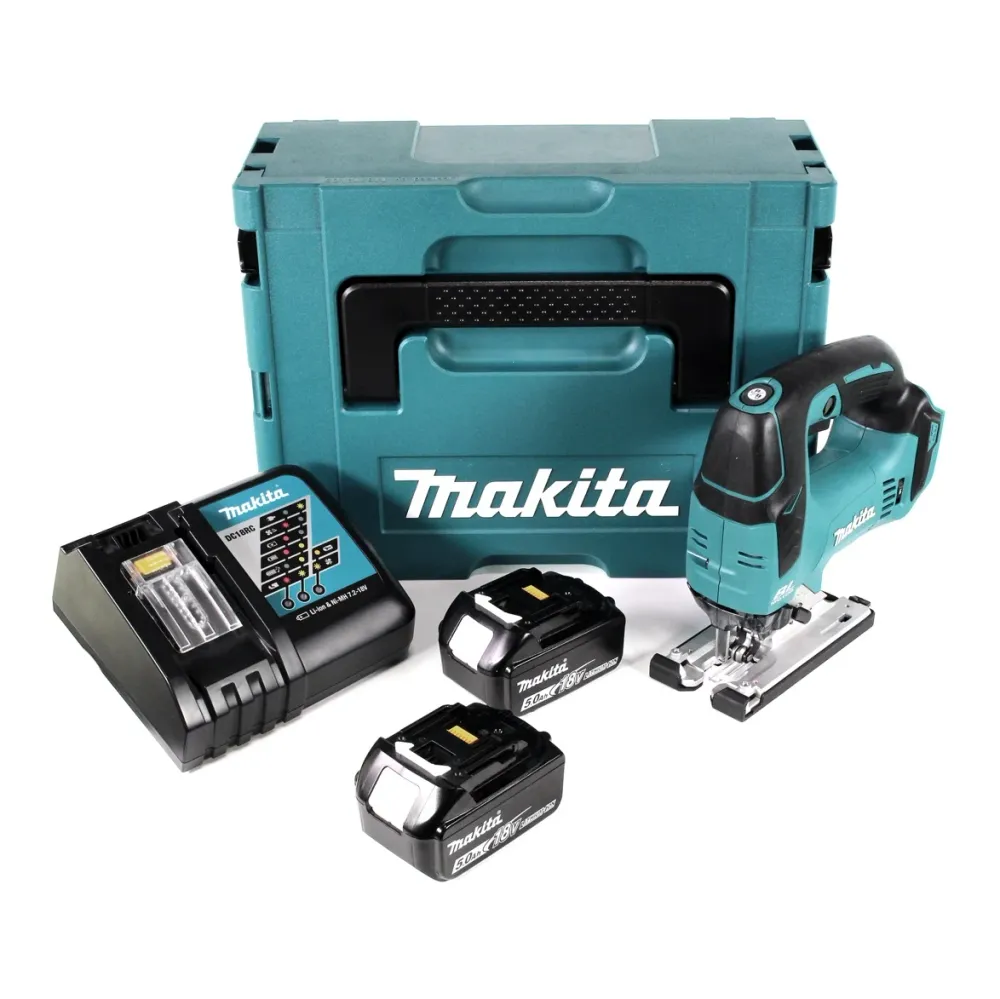 Makita DJV 182 RTJ baterí péndulo sierra caladora 18V brushless + 2x baterí 5.0Ah + cargador + Makpac