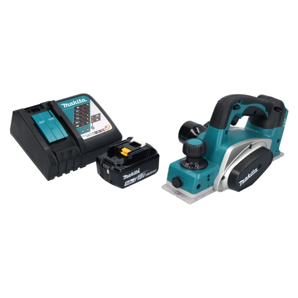 Makita DKP 180 RT1 cepillo sin cable 18 V 82 mm + 1x baterí recargable 5,0 Ah + cargador