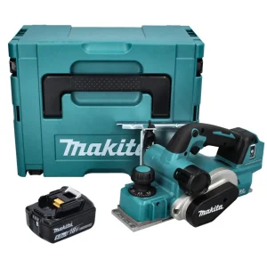 Makita DKP 181 T1J cepillo sin cable 82 mm 18 V sin escobillas + 1x baterí recargable 5,0 Ah + Makpac - sin cargador