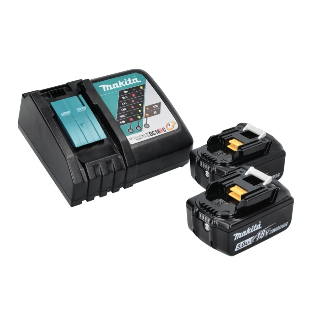 Makita DLX 2131 TJ kit combinado sin cable 18 V con DHP 482 62 Nm + DTD 152 165 Nm + 2x baterí recargable 5.0 Ah + cargado...