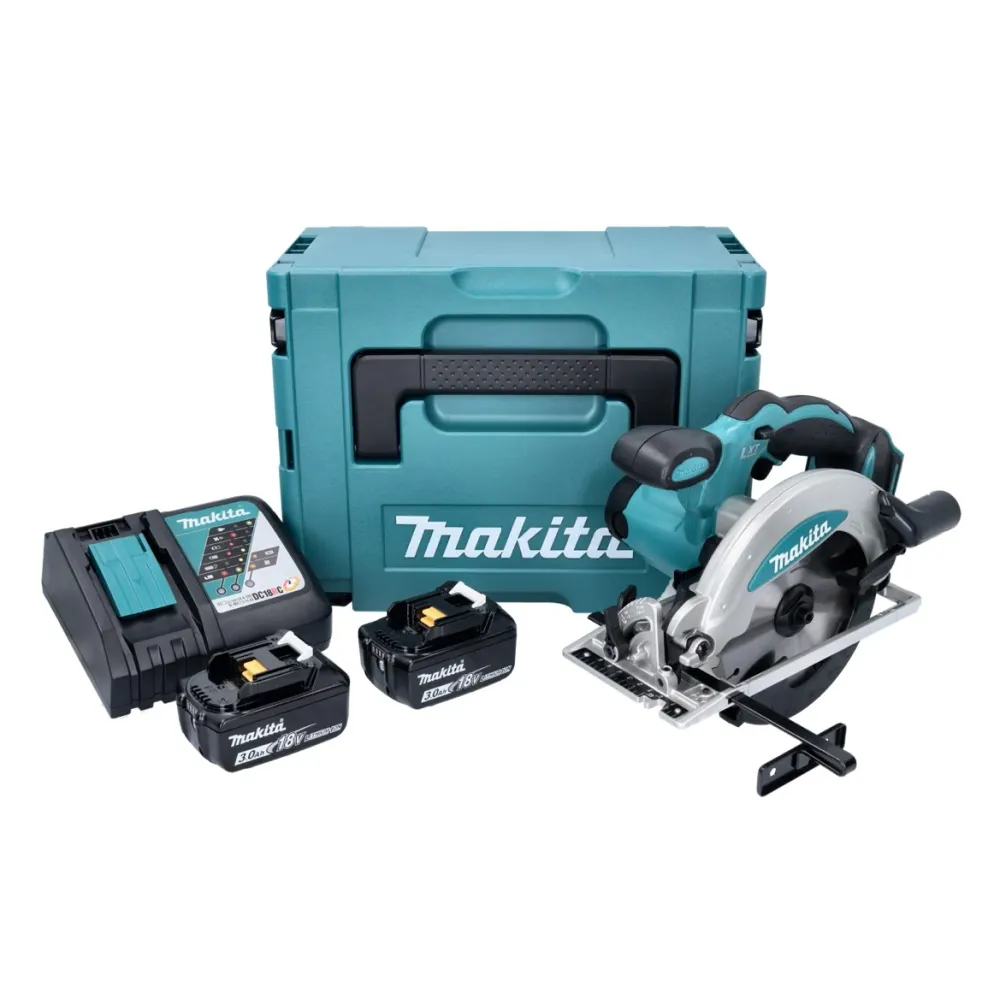 Makita DSS 610 RFJ sierra circular sin cable 18 V 165 mm + 2x baterí 3,0 Ah + cargador + Makpac