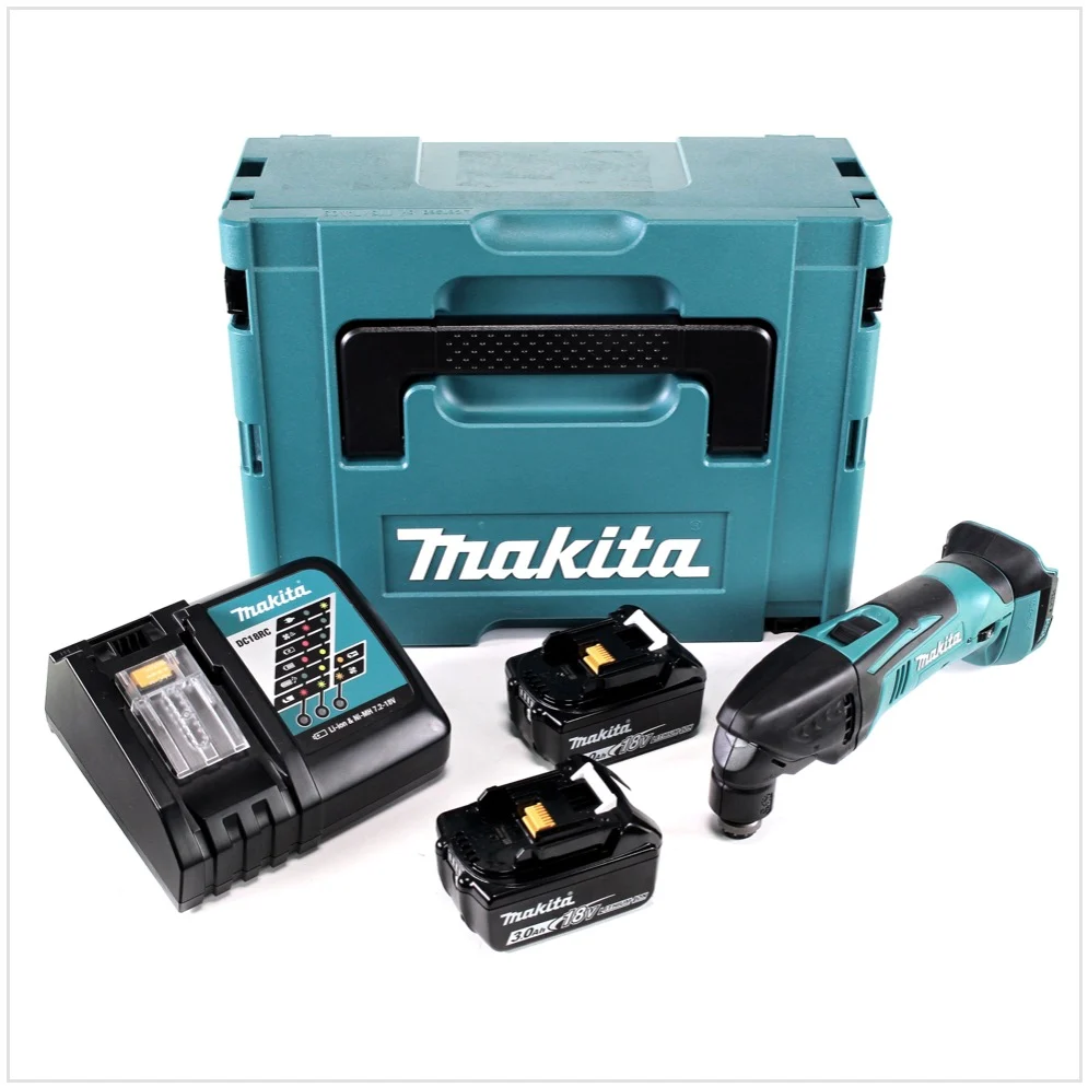 Makita DTM 50 RFJ baterí herramienta multifunción 18V + 2x baterí 3.0Ah + cargador + Makpac