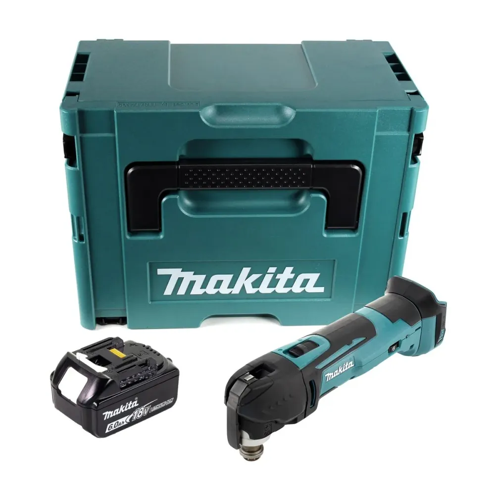 Makita DTM51G1J Lijadora multifunción sin cable 18V + 1x Baterí 6.0Ah + Maletín Makpac - sin cargador