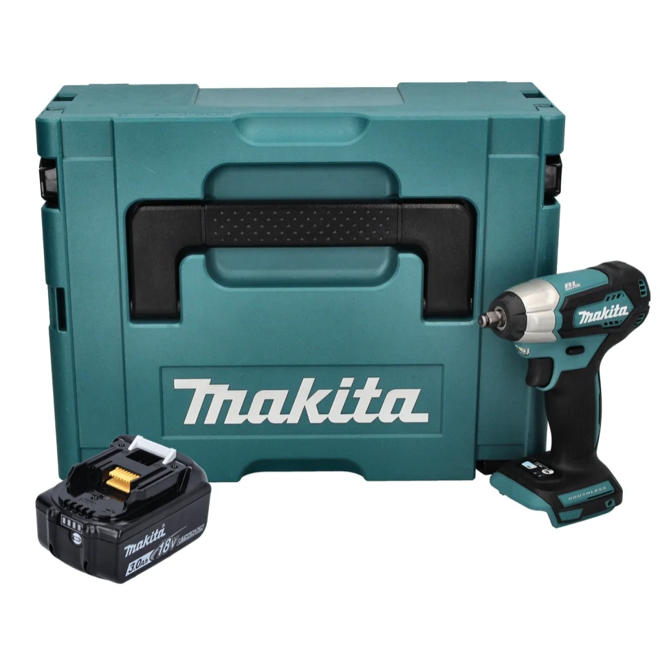 Makita DTW 180 F1J Atornillador de impacto baterí 18 V 180 Nm 3/8" sin escobillas + 1 baterí de 3,0 Ah + Makpac - sin carg...