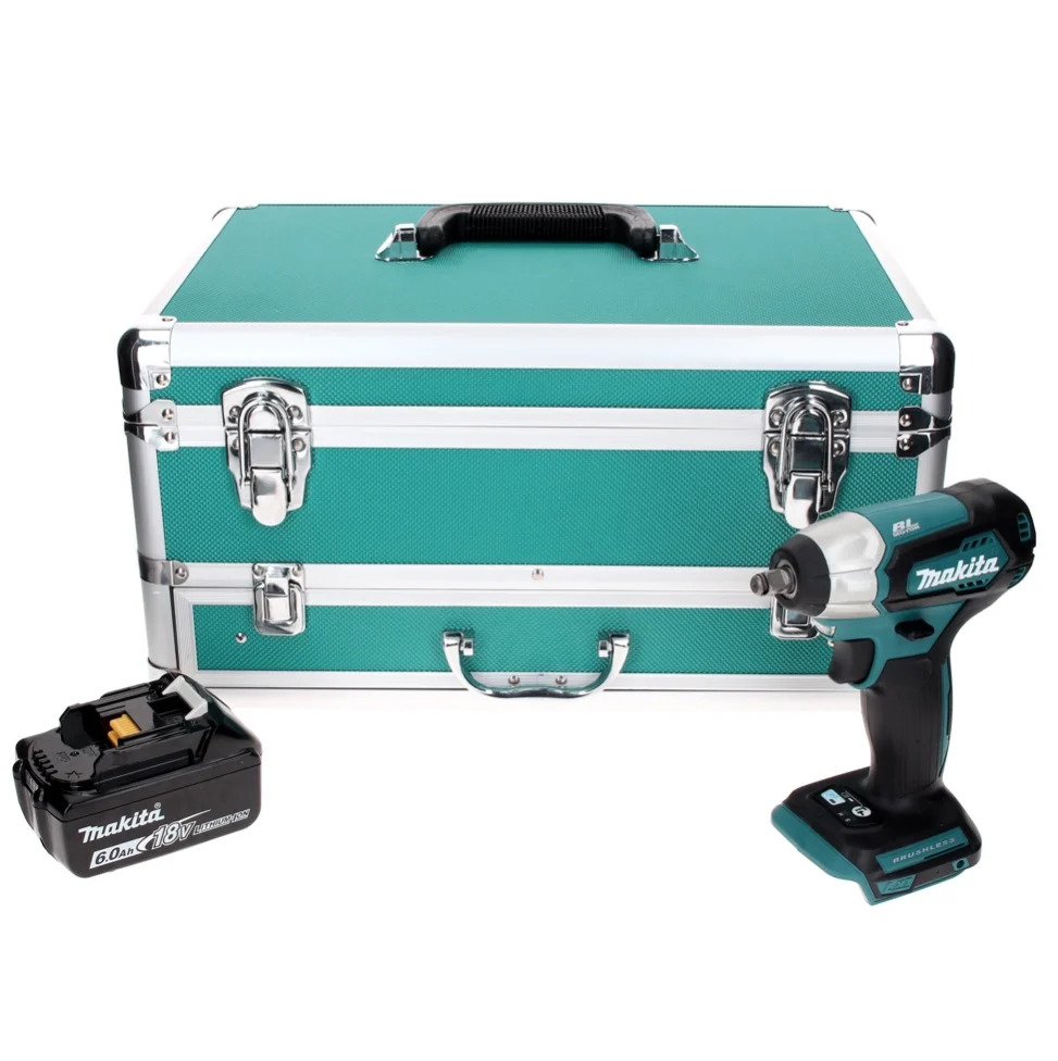 Makita DTW 180 G1TX llave de impacto baterí 18 V 180 Nm 3/8" sin escobillas + 1x baterí 6,0 Ah + juego de brocas de 70 pie...
