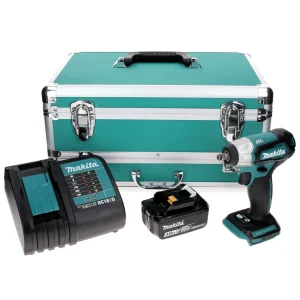 Makita DTW 180 SF1TX llave de impacto baterí 18 V 180 Nm 3/8" sin escobillas + 1x baterí 3,0 Ah + cargador + juego de broc...