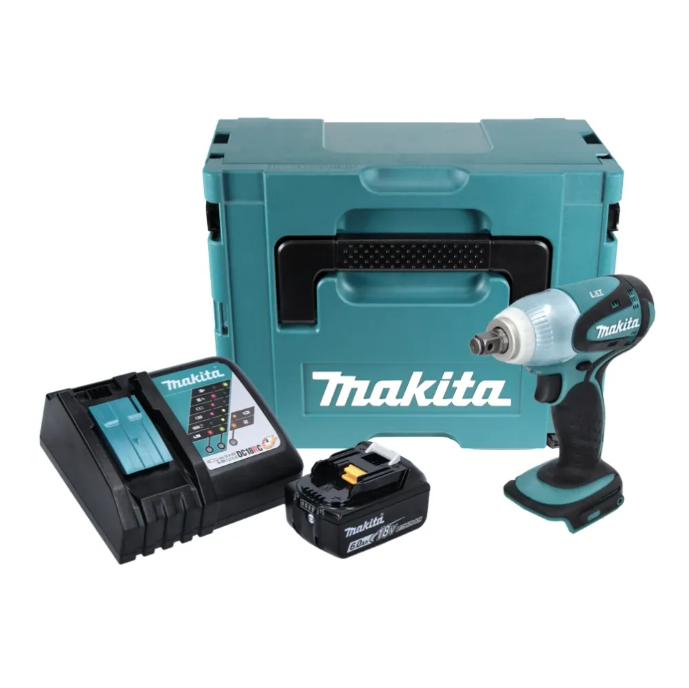 Makita DTW 251 RG1J Llave de impacto sin cable 18 V 230 Nm 1/2" + 1x baterí recargable 6,0 Ah + cargador + Makpac