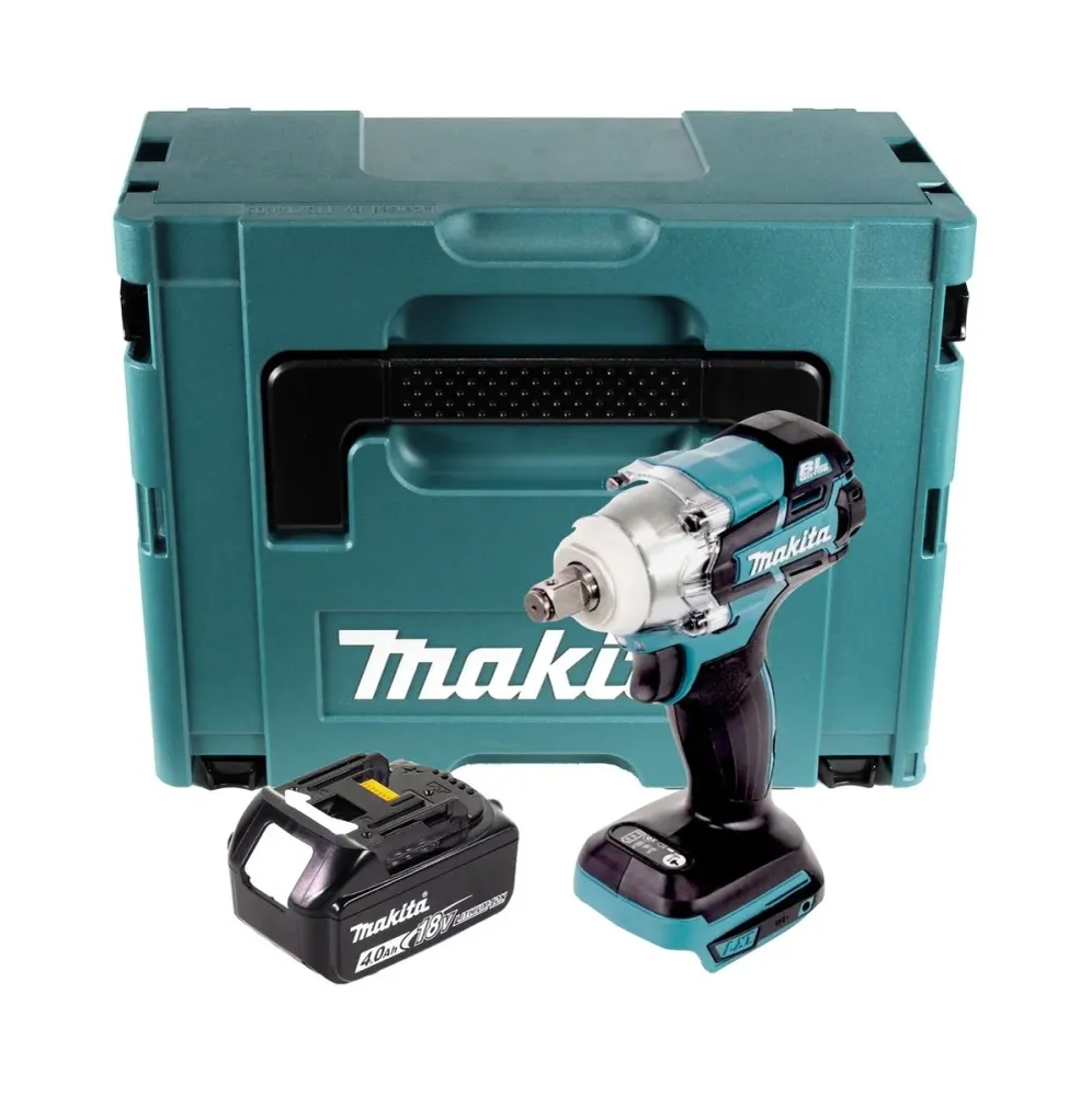 Makita DTW 285 M1J Llave de impacto baterí 18 V 280 Nm 1/2" sin escobillas + 1x baterí 4,0 Ah + Makpac - sin cargador