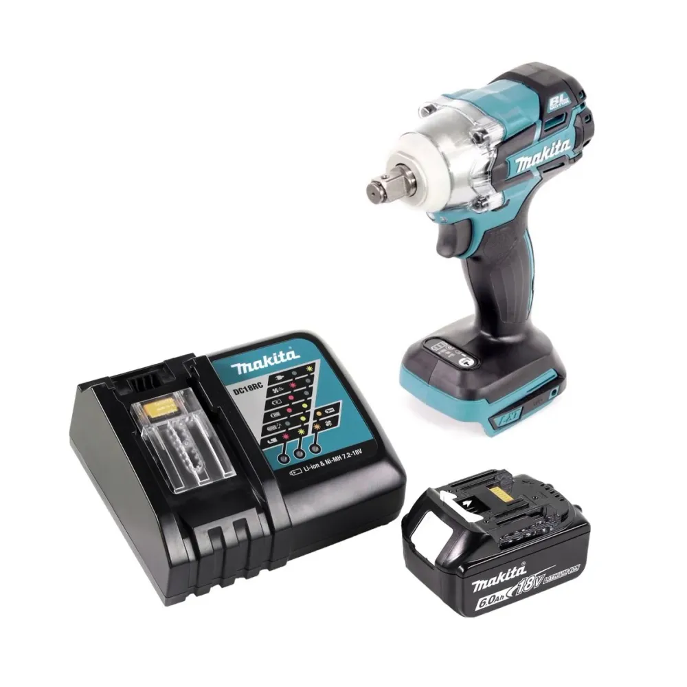 Makita DTW 285 RG1 Atornillador de impacto inalámbrico 18 V 280 Nm 1/2" sin escobillas + 1x baterí 6,0 Ah + cargador