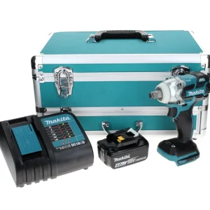 Makita DTW 285 SM1TX llave de impacto baterí 18 V 280 Nm 1/2" sin escobillas + 1x baterí 4,0 Ah + cargador + juego de broc...