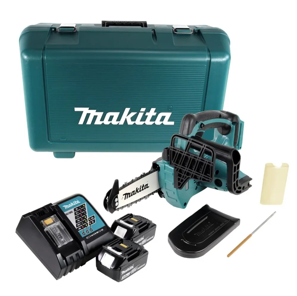 Makita DUC 122 RFE Motosierra sin cable 18V 1/4" 115mm + 2x baterí 3.0Ah + cargador + maletín