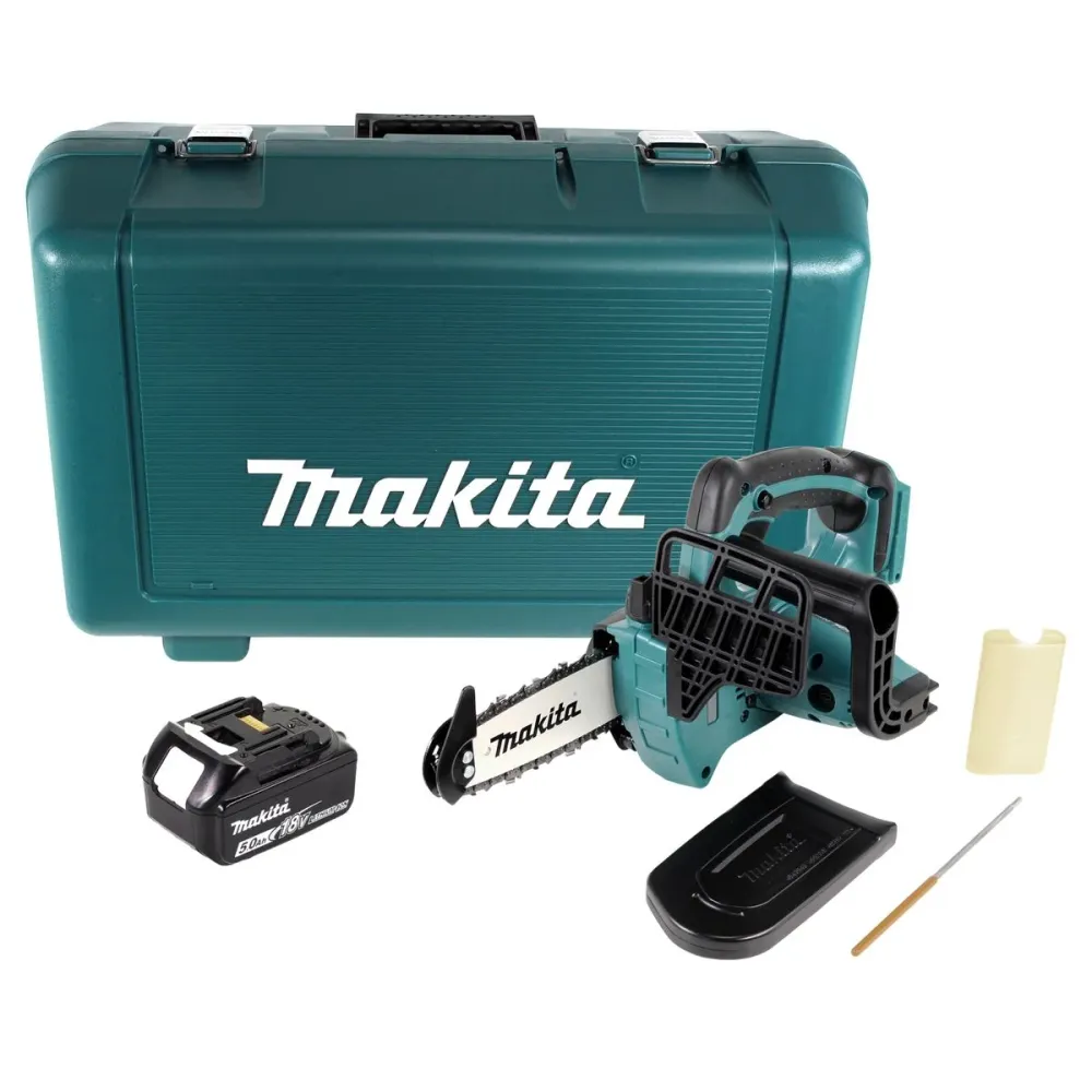 Makita DUC 122 T1E Motosierra sin cable 18V 1/4" 115mm + 1x baterí 5,0Ah + maletín - sin cargador
