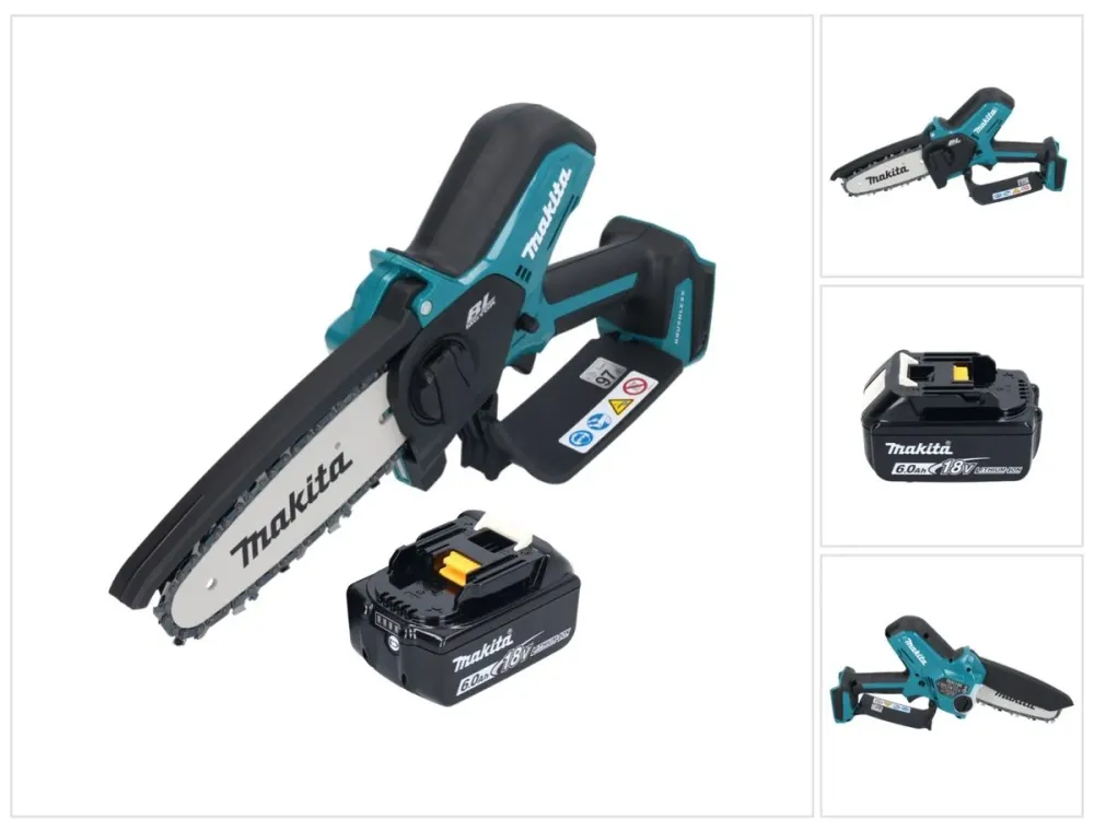 Makita DUC 150 G Motosierra sin cable 18 V 15 cm sin escobillas + 1x baterí 6,0 Ah - sin cargador