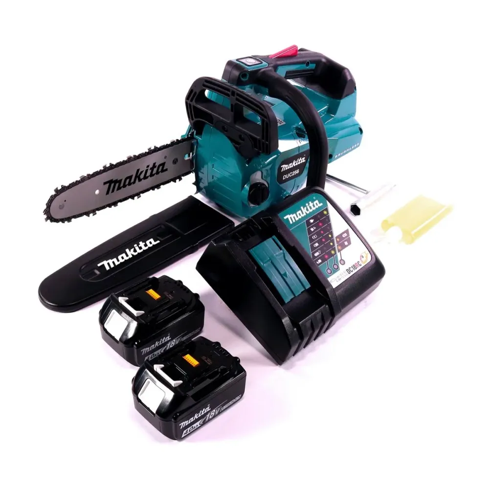 Makita DUC 256 RM Motosierra sin cable 36 V ( 2x 18 V ) Brushless 25 cm + 2x baterí 4.0 Ah + cargador