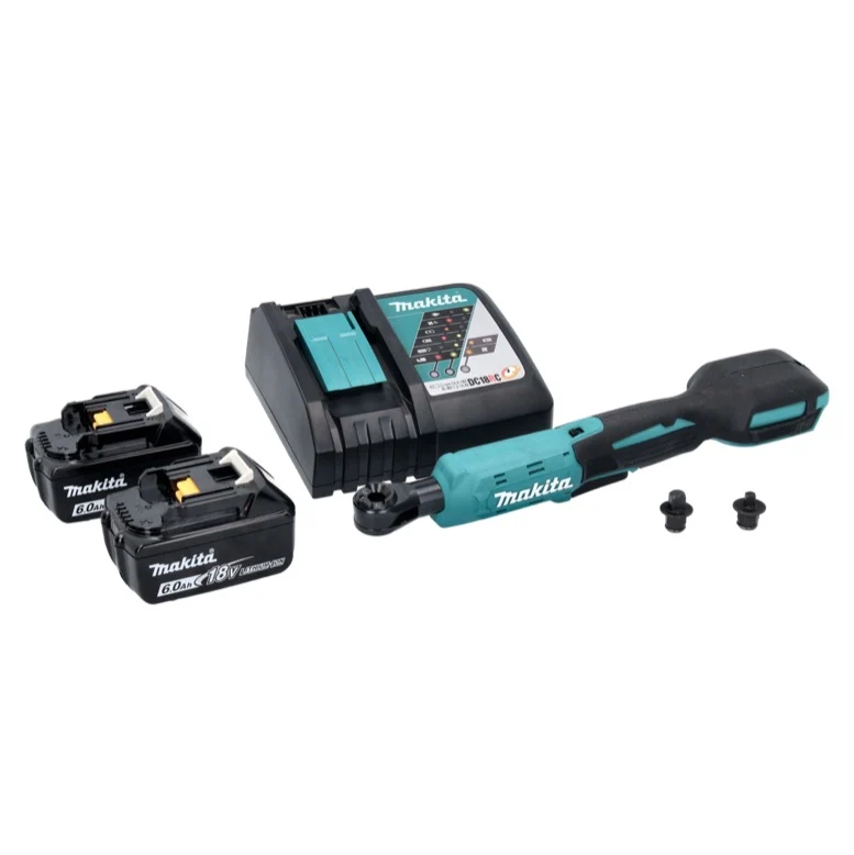 Makita DWR 180 RG atornillador de carraca sin cable 18 V 47,5 Nm 1/4" 3/8" + 2x baterí recargable 6,0 Ah + cargador