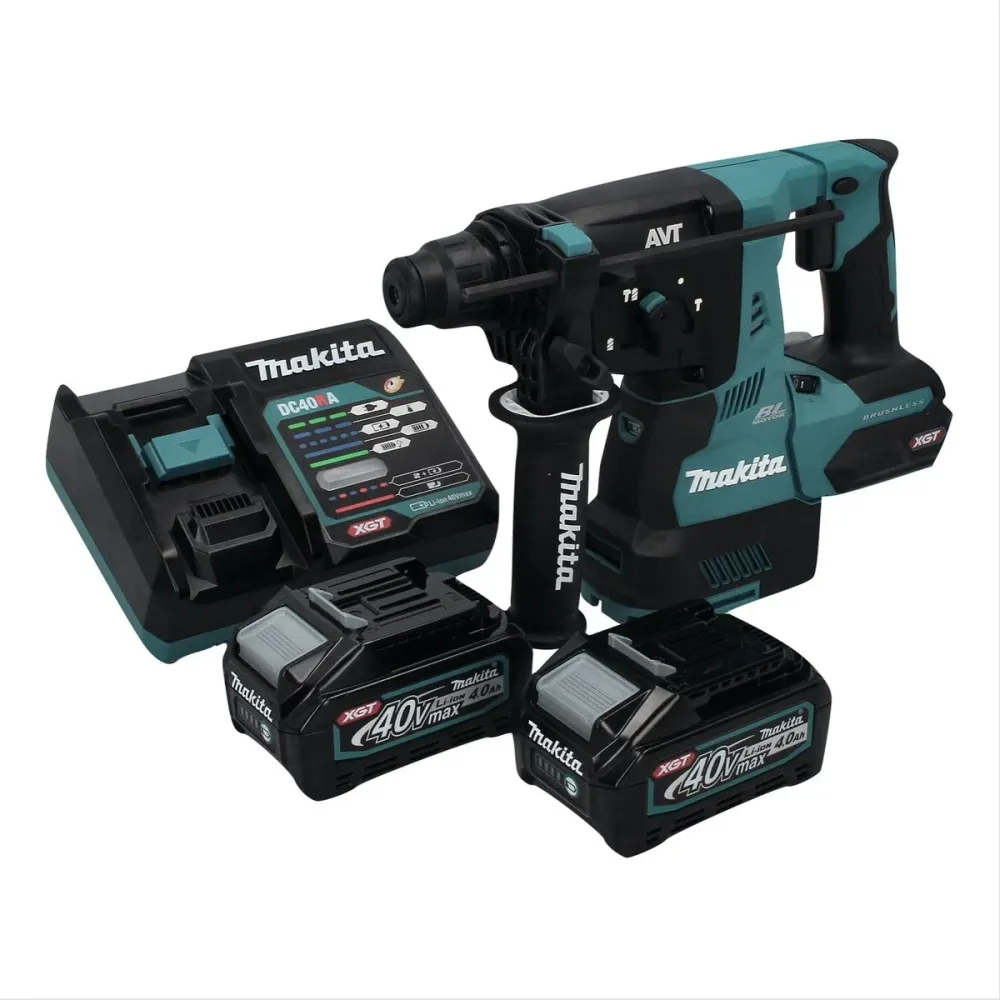 Martillo combinado baterí Makita HR 003 GM2 40 V máx. 2,8 J SDS plus sin escobillas + 2x baterí 4,0 Ah + cargador