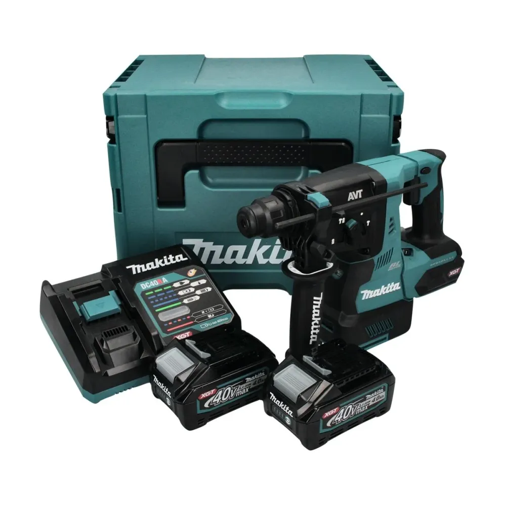 Martillo combinado baterí Makita HR 003 GM201 40 V máx. 2,8 J SDS plus sin escobillas + 2x baterí 4,0 Ah + cargador + Makpac