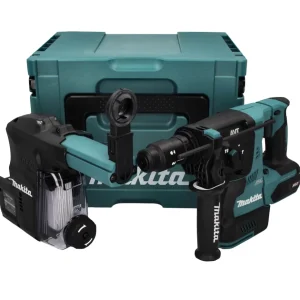 Martillo combinado baterí Makita HR 004 GZ01 40 V máx. 2,8 J SDS plus XGT Brushless + aspiración de polvo DX 14 + Makpac -...